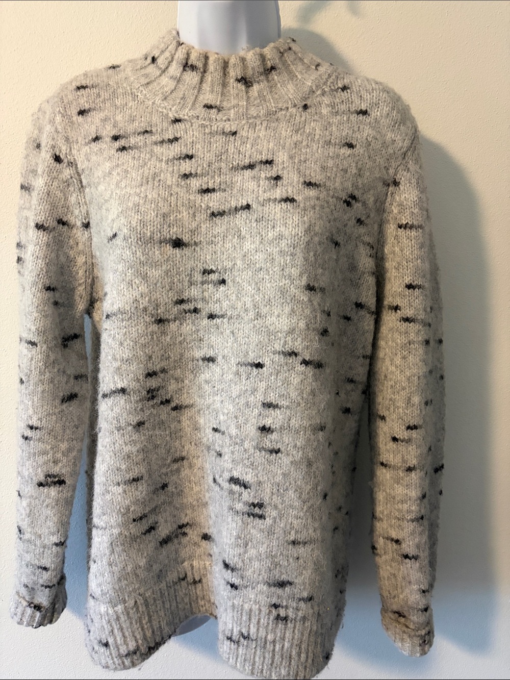 Cozy Grey Speckled Knit Sweater